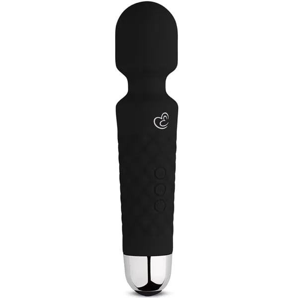 Easytoys Wand mustana wand-vibraattorina valkoisella taustalla